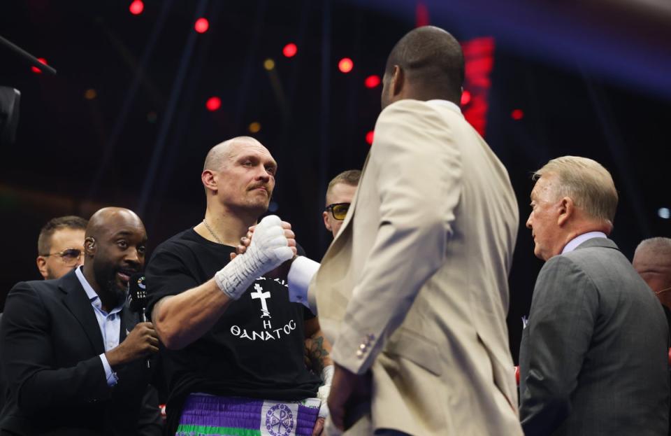 Daniel Dubois stormed the ring after the fight and demanded a rematch with Usyk (Getty Images)