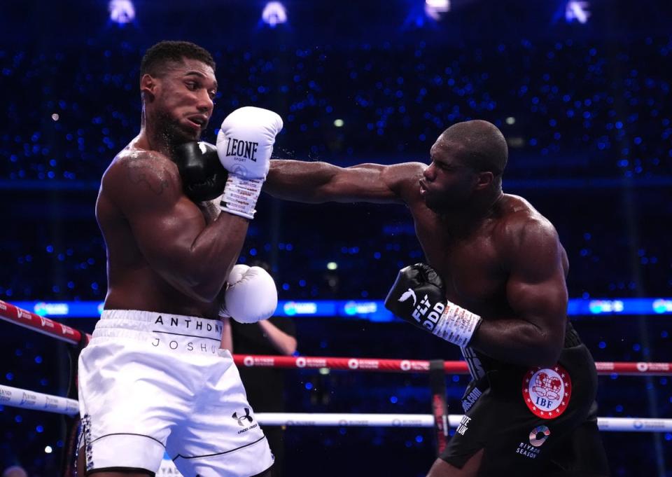 Joshua was dropped three times by Daniel Dubois en route to a fifth-round loss (PA)