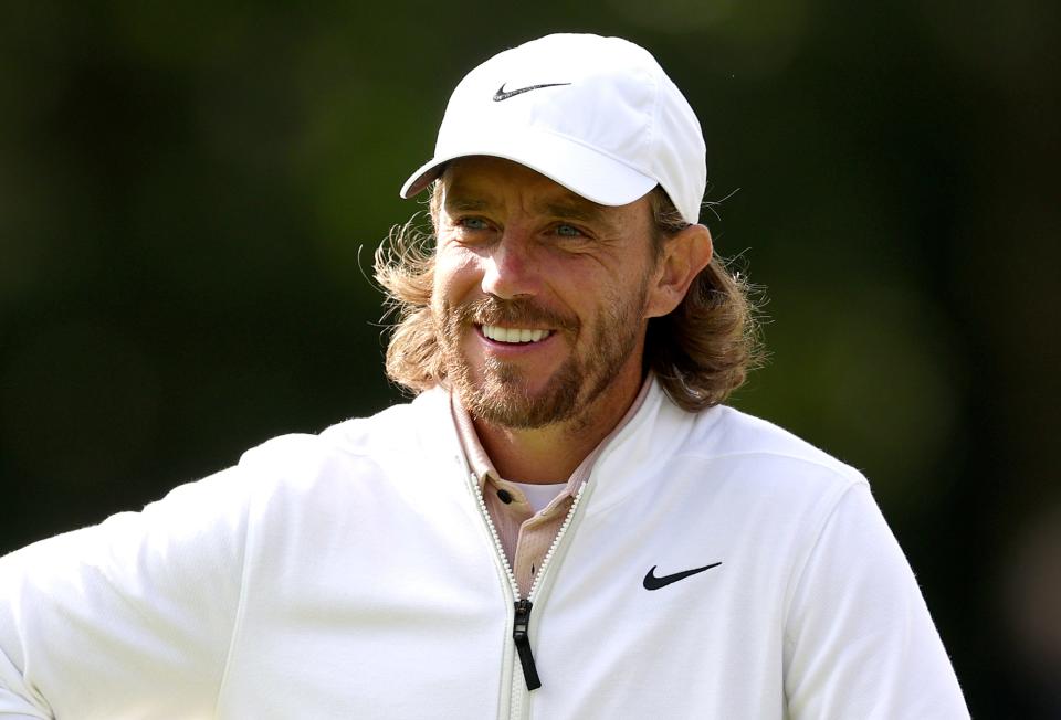 Tommy Fleetwood looks on during the Pro-Am prior to the BMW PGA Championship 2024 at Wentworth Club on September 18, 2024 in Virginia Water, England.