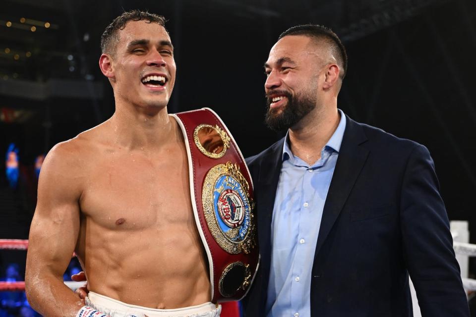 David Nyika (left) with fellow New Zealand boxer Joseph Parker (Getty Images)