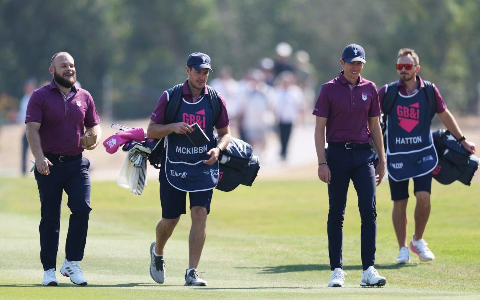 Tyrrell Hatton and Tom McKibbin at the Team Cup in Abu Dhabi