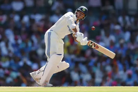 Getty Images Yashasvi Jaiswal of India bats during day two of the Fifth Men's Test Match in the series between Australia and India at Sydney Cricket Ground on January 04, 2025 in Sydney, Australia.