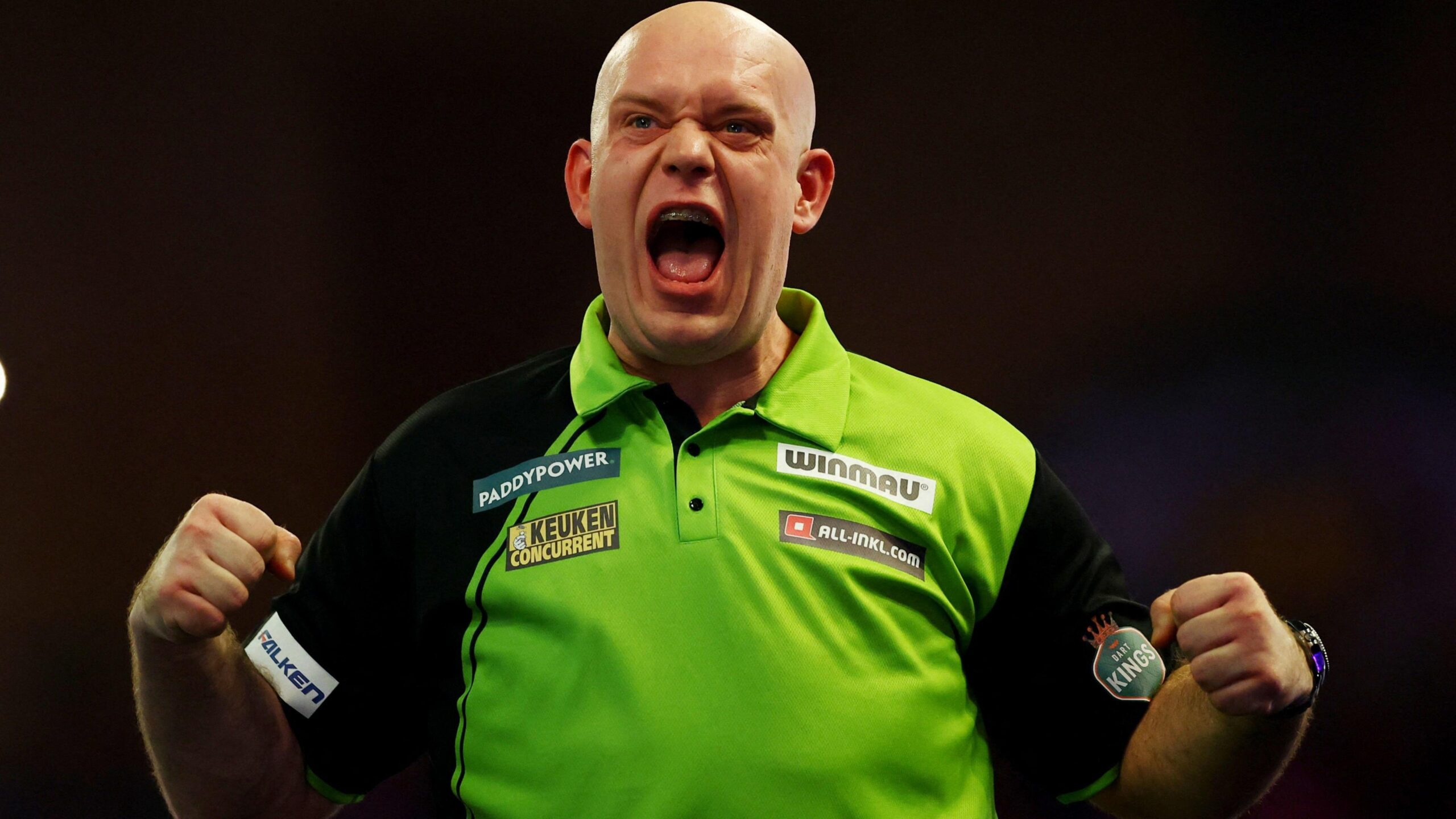 Michael van Gerwen celebrates victory