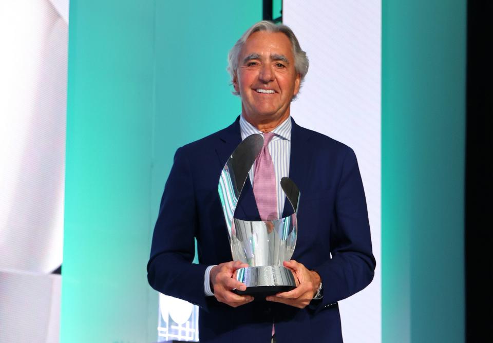 NAPLES, FLORIDA - NOVEMBER 20: PGA of America CEO Seth Waugh poses for a photograph after being presented the Commisioner's Award during the 2024 LPGA Rolex Players Awards at Tiburon Golf Club on November 20, 2024 in Naples, Florida. (Photo by Michael Reaves/Getty Images)