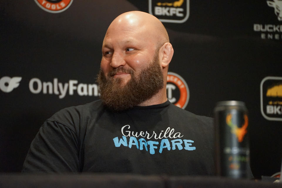 LAS VEGAS, NV - APRIL 4: Ben Rothwell attends the BKFC 41 official pre-fight press conference on April 4, 2023, at the Palms Casino in Las Vegas, NV. (Photo by Amy Kaplan/Icon Sportswire via Getty Images)