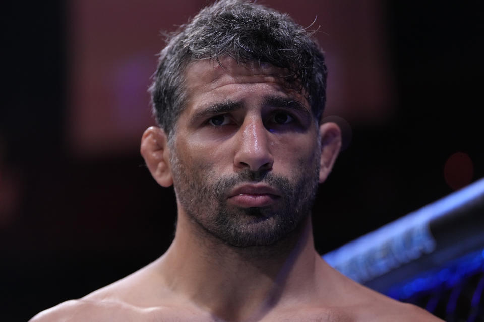 VANCOUVER, BRITISH COLUMBIA - JUNE 10:  Beneil Dariush of Iran enters the Octagon before facing Charles Oliveira of Brazil in their lightweight fight during the UFC 289 event at Rogers Arena on June 10, 2023 in Vancouver, Canada. (Photo by Jeff Bottari/Zuffa LLC)