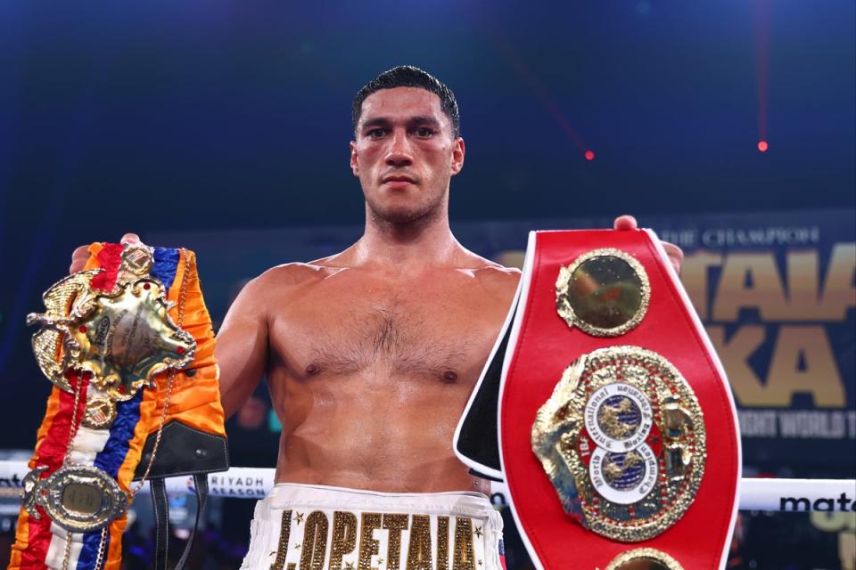 Opetaia retained the IBF cruiserweight title and Ring Magazine belt (Getty Images)