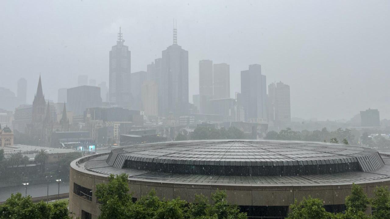 The heavy rain made visibility poor in Melbourne