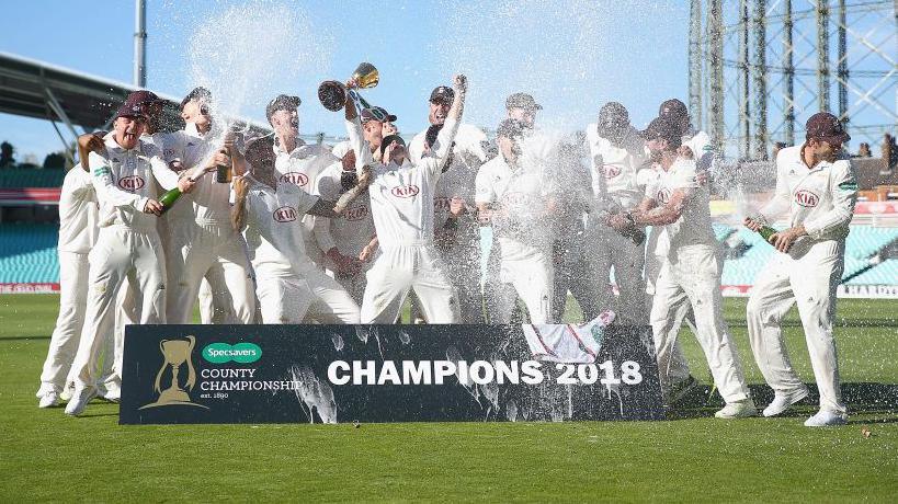 Essex CCC celebrating their 2018 County Championship triumph