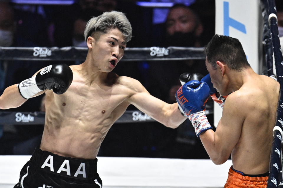 Japan's Naoya Inoue (L) fights against Philippines' Nonito Donaire during their Bantamweight unification boxing match at Saitama Super Arena in Saitama on June 7, 2022. (Photo by Philip FONG / AFP) (Photo by PHILIP FONG/AFP via Getty Images)