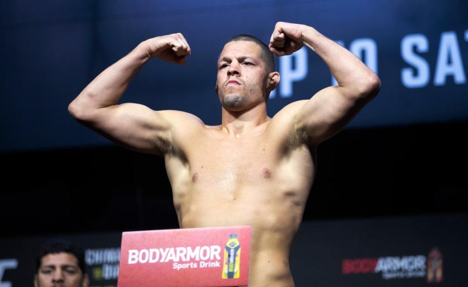 Nate Diaz ahead of his final UFC fight, in 2022 (Las Vegas Sun)