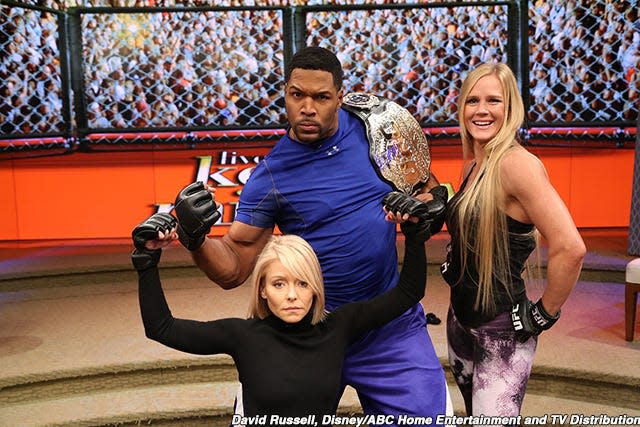 Kelly Ripa, Michael Strahan and Holly Holm