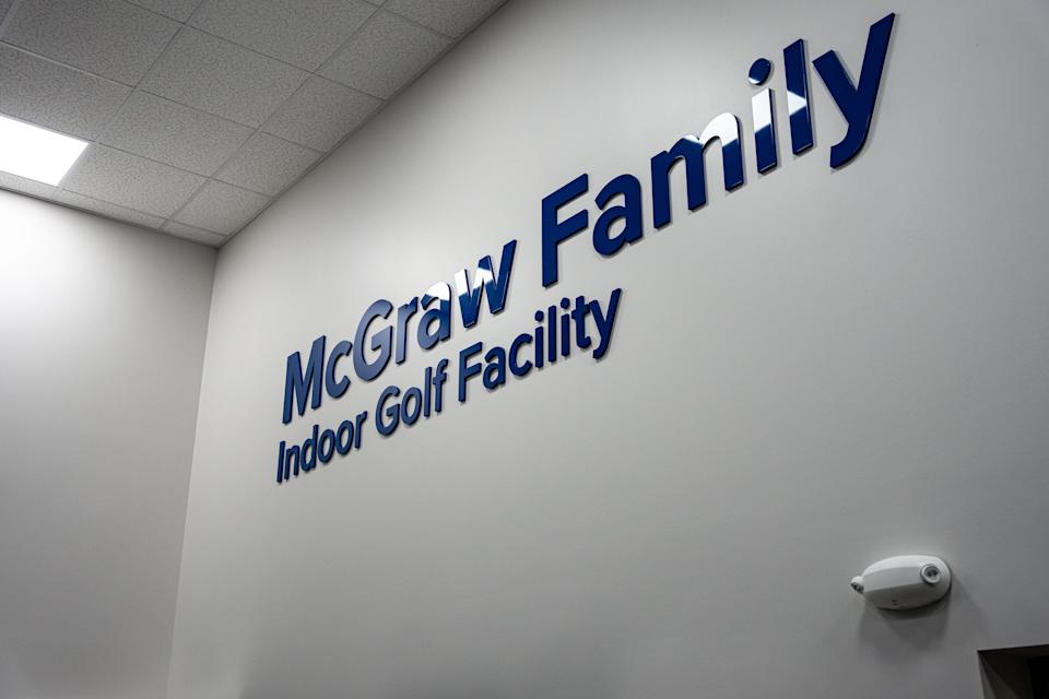 Creighton recently unveiled its new on-campus practice facility, the McGraw Family Indoor Golf Facility.