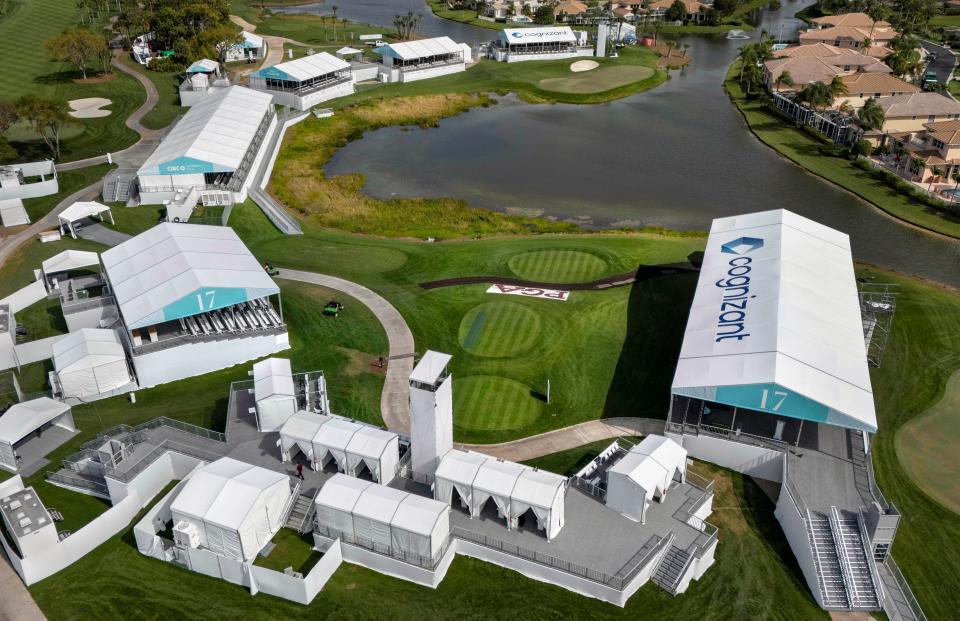 The 17th tee of The Bear Trap at the Cognizant Classic of the Palm Beaches at PGA National on February 21, 2025, in Palm Beach Gardens, Florida.