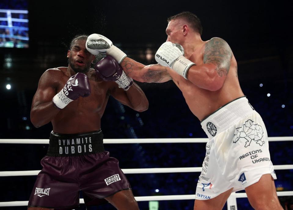 Dubois during his loss to Oleksandr Usyk in 2023 (REUTERS)