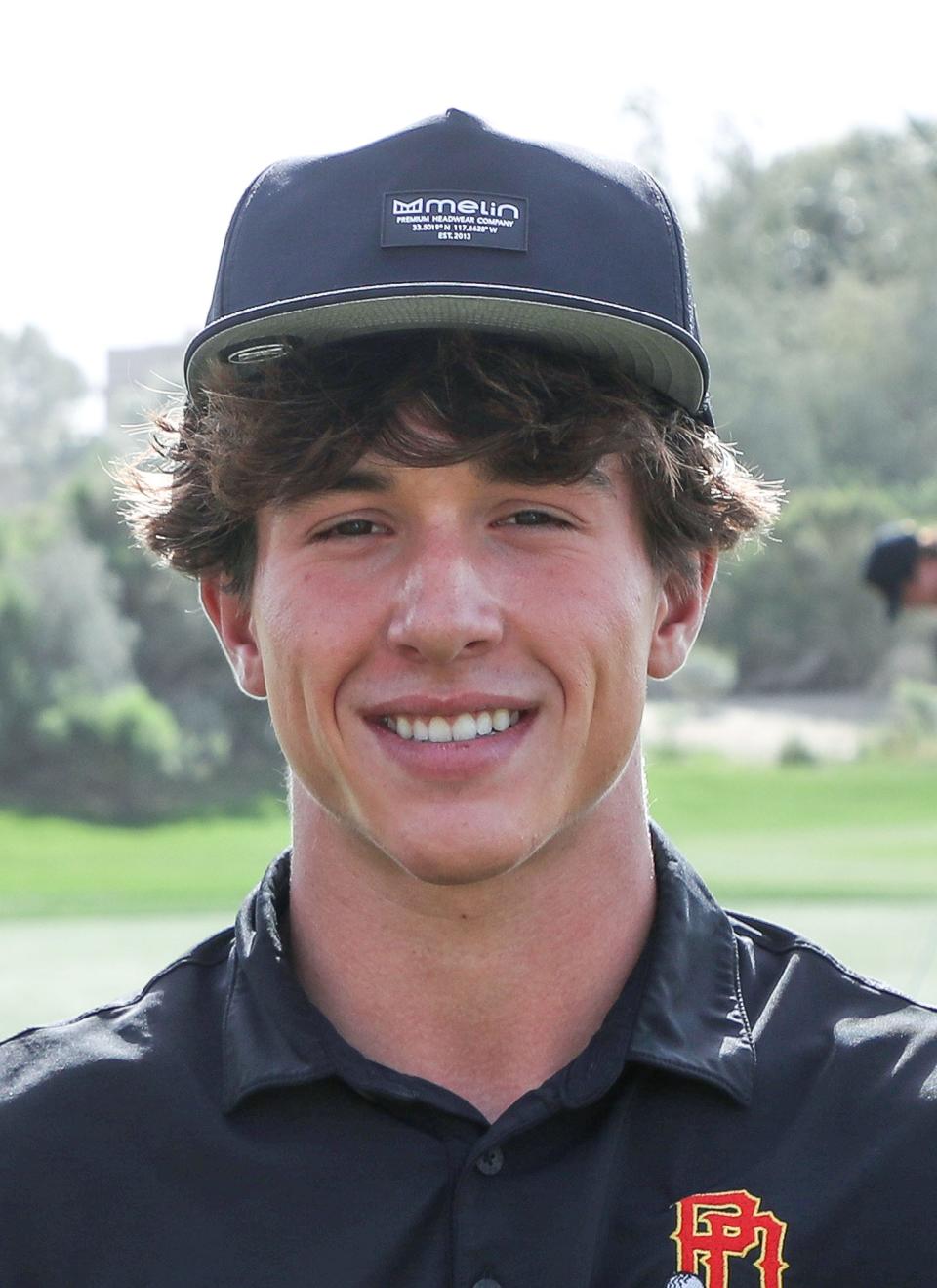 Landon Breisch of the Palm Desert High School golf team photographed at Desert Willow Golf Resort in Palm Desert, Calif., Feb. 29, 2024.