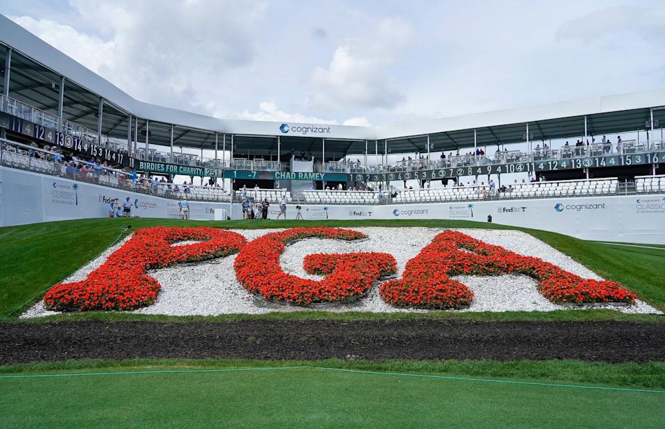 The 17th hole during the opening round of the 2024 Cognizant Classic in The Palm Beaches at PGA National.