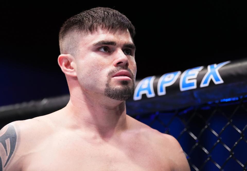 LAS VEGAS, NEVADA - SEPTEMBER 13: Trevor Peek prepares to fight Malik Lewis in a lightweight fight during Dana White's Contender Series season six, week eight at UFC APEX on September 13, 2022 in Las Vegas, Nevada. (Photo by Chris Unger/Zuffa LLC)