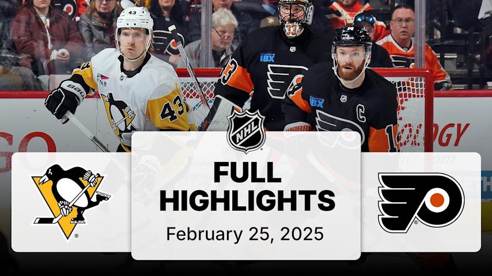 NHL Highlights | Penguins vs. Flyers | February 25, 2025