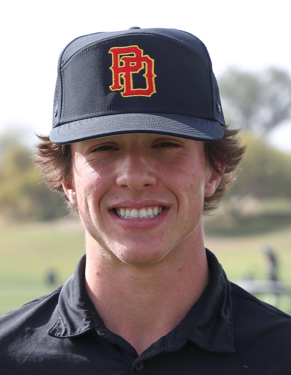 Caden Breisch of the Palm Desert High School golf team photographed at Desert Willow Golf Resort in Palm Desert, Calif., Feb. 29, 2024.