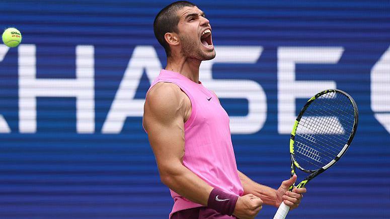 Carlos Alcaraz celebrates victory