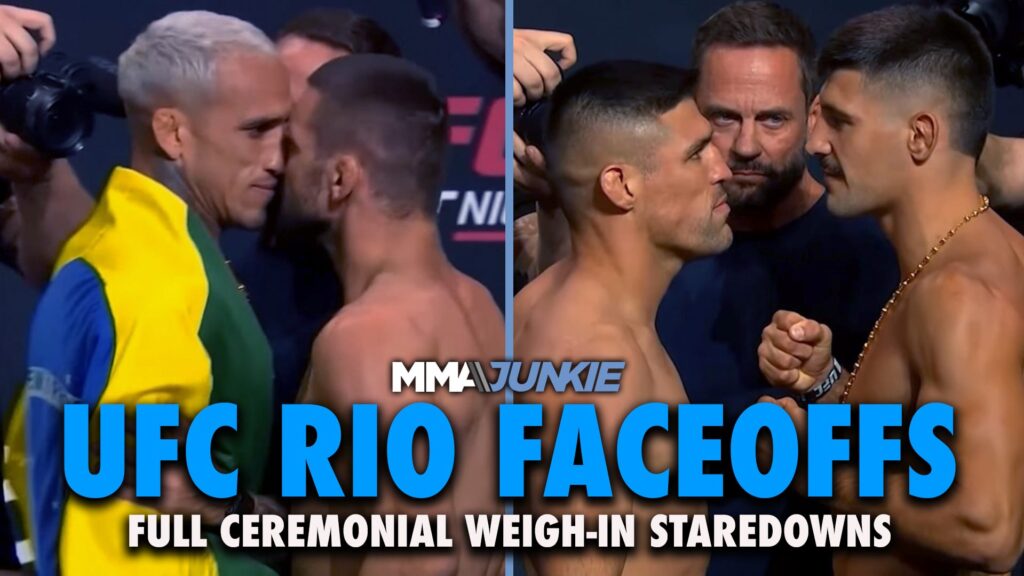 Show Caption Hide Caption UFC Fight Night 261 ceremonial weigh-in faceoffs from Rio de JaneiroUFC Fight Night 261 ceremonial weigh-in ...